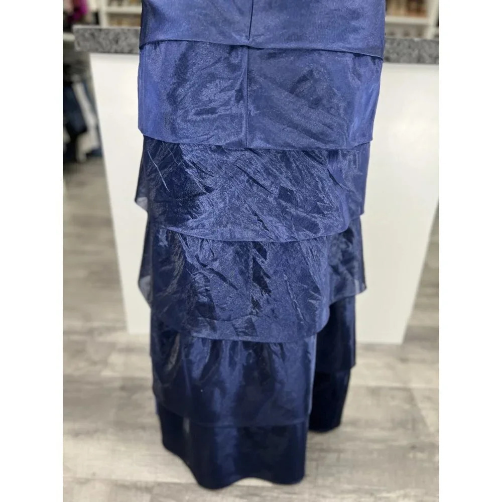 Jovani Navy Blue Sequined Strapless Tiered Formal Gown $395 - Picture 8 of 11